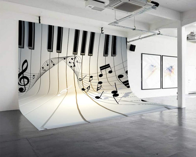 LYLYCTY 10x7ft Photography Background for Music Note Theme Backdrop Church Event School Party Supplies Baby Shower Bridal Wedding Newborn Birthday Party Cake Table Banner LY278 - Image 4